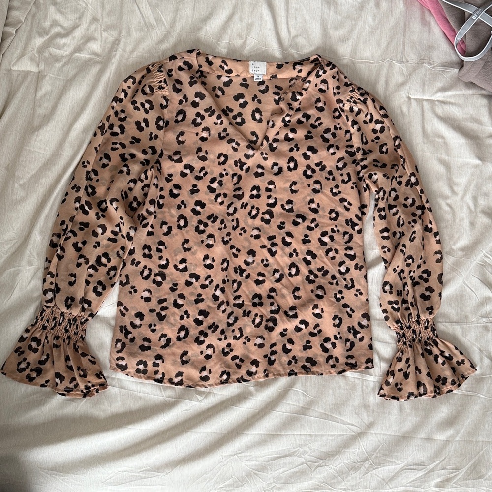 a new day Animal Print V-Neck Blouse